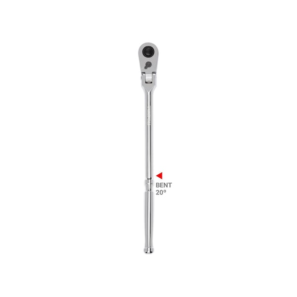 1/2 Inch Drive x 14 Inch Flex Head Quick-Release Bent Handle Long Ratchet